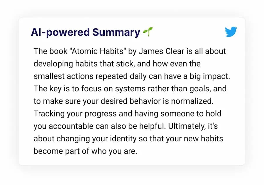 A Glasp AI-powered summary card generated from a highlighted document