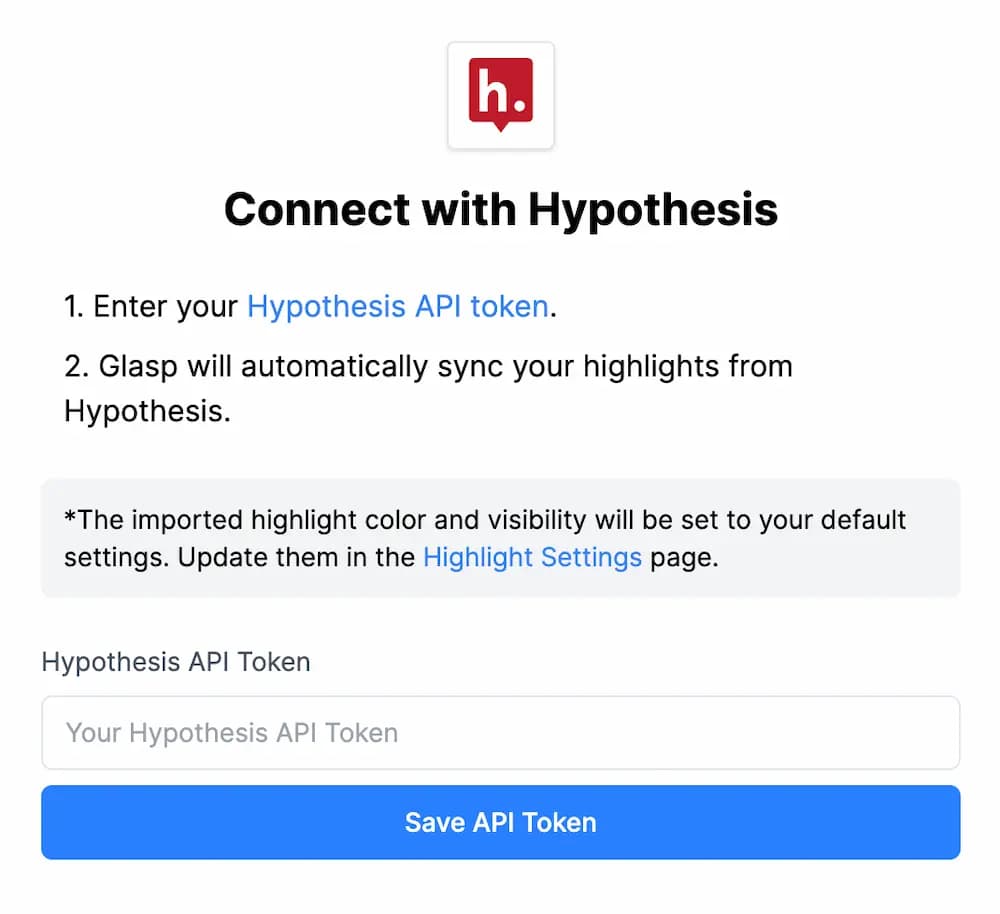 Connect Your Hypothesis Account with Glasp