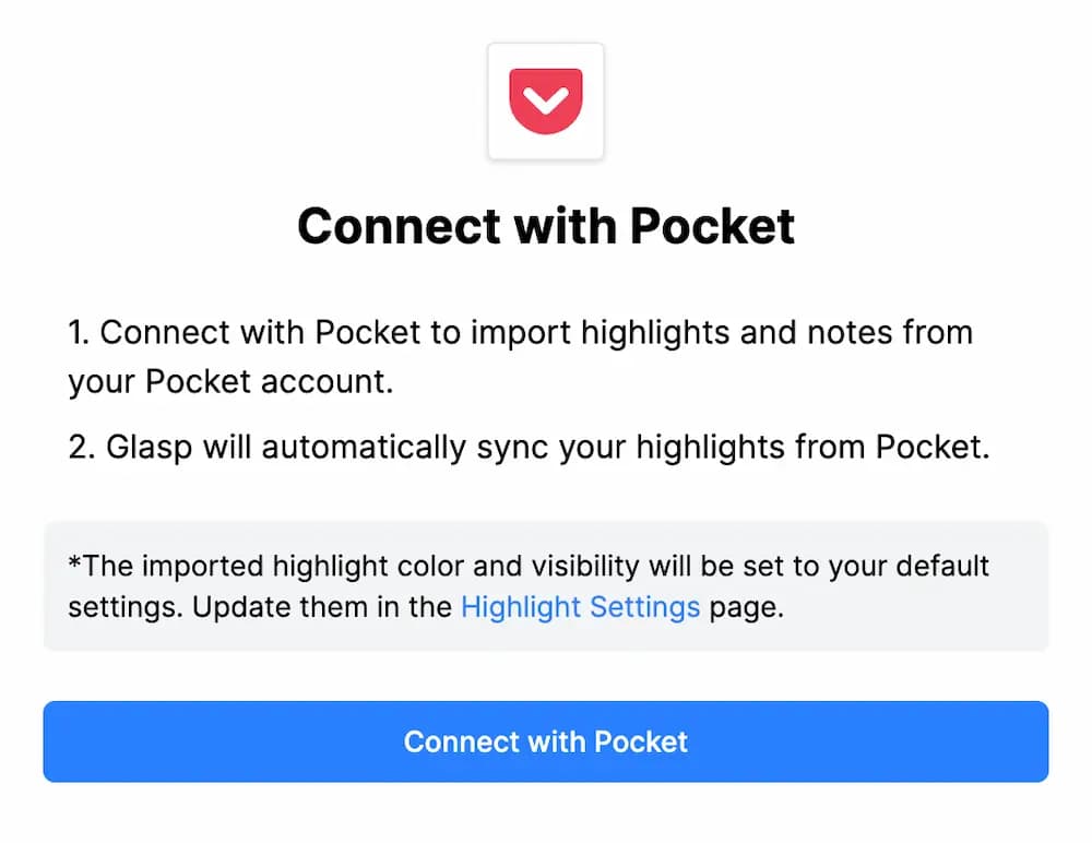 Connect Your Pocket Account with Glasp