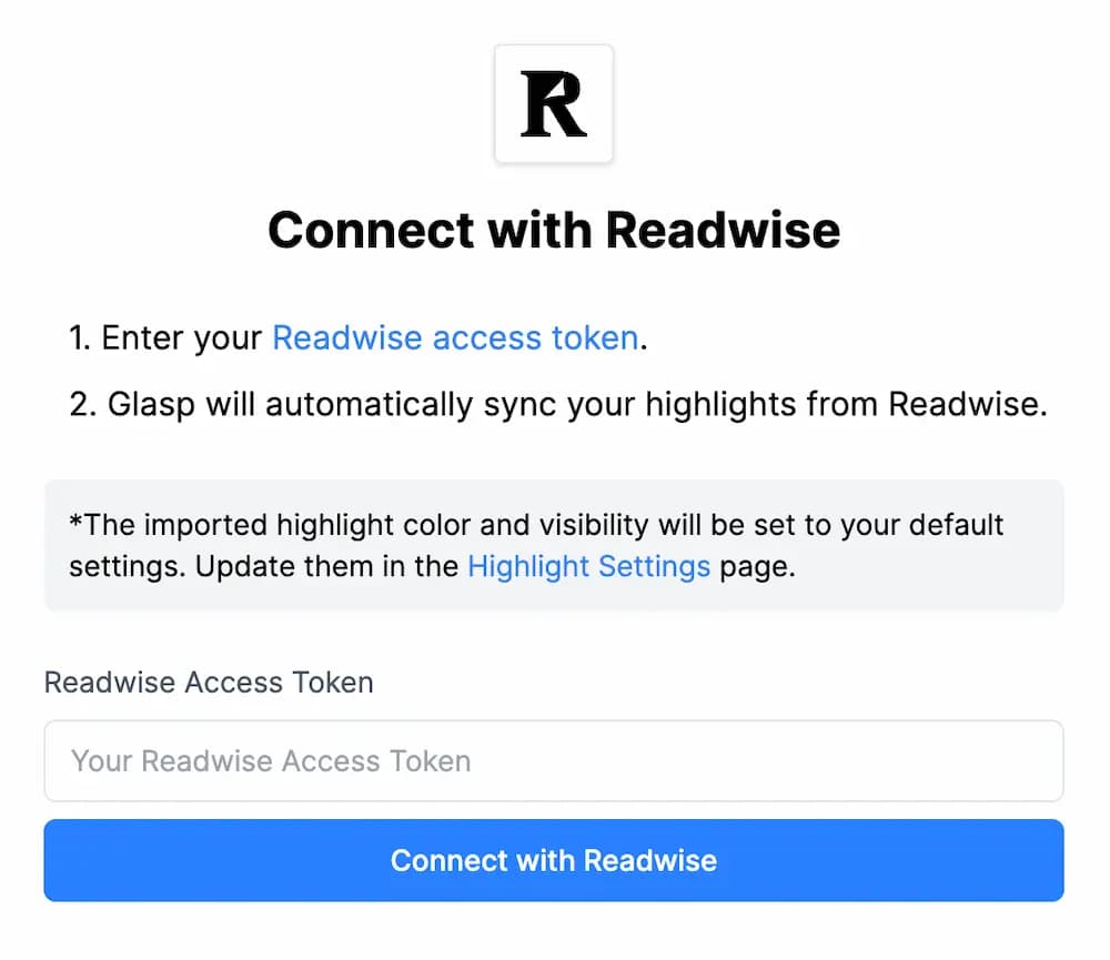 Connect Your Readwise Account with Glasp