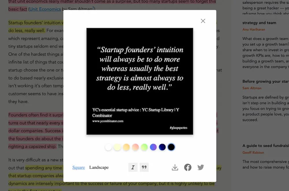 A quoteshot image made from a Glasp highlight, with the source credited
