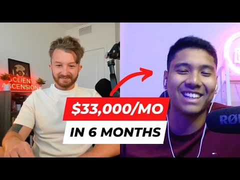 How Calvin went from $4k/mo to $33,000/mo in 6 Months inside Client Ascension (Video Agency smma) thumbnail
