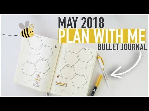 Bullet Journal PLAN WITH ME May 2018 | HEXAGON WEEKLY SPREAD thumbnail