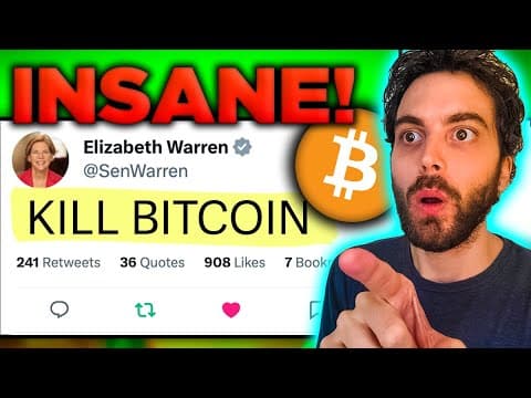 Elizabeth Warren's INSANE PLAN to KILL BITCOIN! 🔴 thumbnail