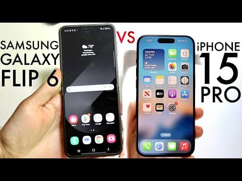 Samsung Galaxy Flip 6 Vs iPhone 15 Pro! (Comparison) (Review) thumbnail