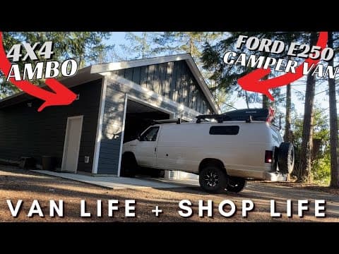 VAN LIFE + SHOP LIFE | Building More Storage + Waking Up In The BACK COUNTRY thumbnail