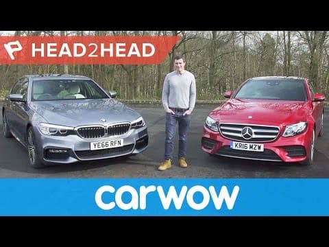 BMW 5 Series vs Mercedes E-Class 2018 review - which is best? | Head2Head thumbnail
