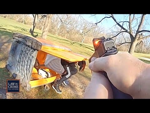 Bodycam: Golfer Traps Suspect in Port-a-Potty During Police Chase in Alleged Stolen Car thumbnail