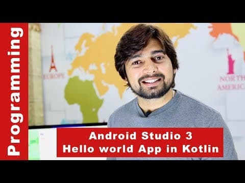 Android studio 3 - Create hello world App in Kotlin thumbnail