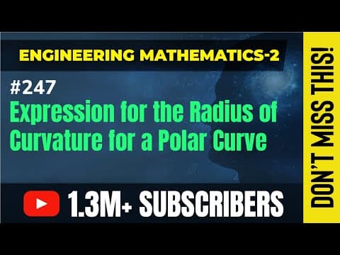 Expression For the Radius of Curvature For a Polar Curve - Polar Curve - Engineering Mathematics - 2 thumbnail