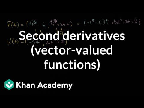 Second derivatives (vector-valued functions) | Advanced derivatives | AP Calculus BC | Khan Academy thumbnail