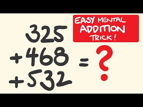 Easy Addition trick to add large numbers instantly! thumbnail