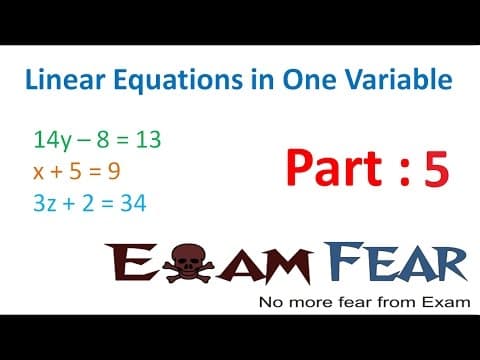 Maths Linear Equation in 1 Variable part 5 (Equation reducible to Linear Form) CBSE Class 8 thumbnail
