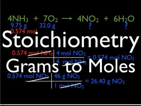 Chemical Reactions (7 of 11) Stoichiometry: Grams to Moles thumbnail