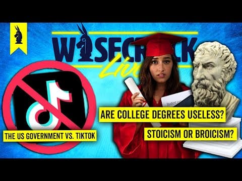 The Govt., TikTok, and Is College Useless? - Wisecrack Live! - 3/23/2023 - #philosophy  #culture thumbnail