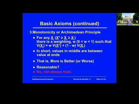 Unit 10: Utility Analysis and Multidimensional Evaluation, Video 3: Conditions for Value Function thumbnail