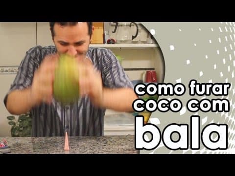 Como furar um COCO com uma bala 7 Belo (EXPERIÊNCIA) thumbnail