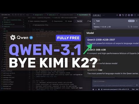 Qwen 3.1 (235B-2507 Tested) + Free APIs + Cline,Roo: BYE Kimi-K2? IS IT Really BETTER than KIMI-K2? thumbnail