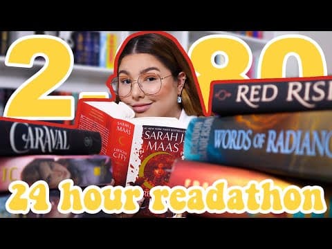 reading for 24 HOURS challenge 📚🤭 24 hour readathon vlog thumbnail