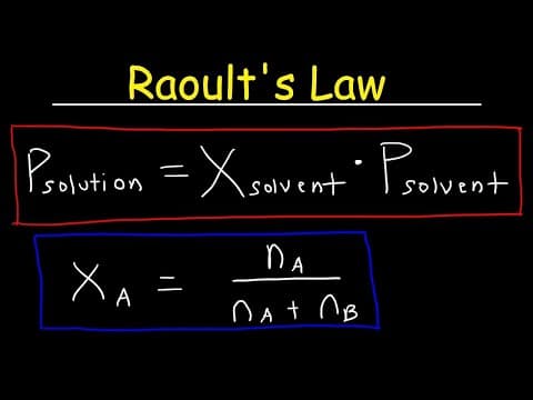 Raoult's Law - How To Calculate The Vapor Pressure of a Solution thumbnail