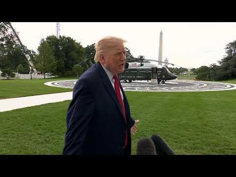What did Trump say about fake news and Iran at departure? thumbnail