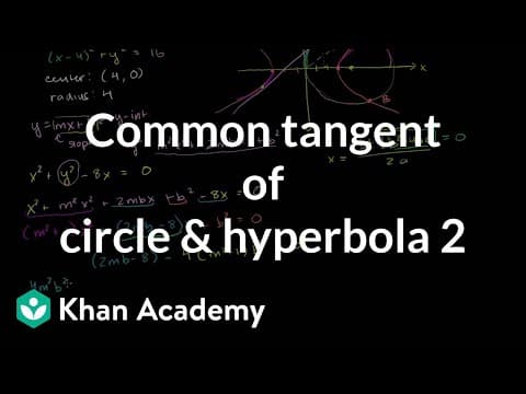 IIT JEE circle hyperbola common tangent part 2 | Conic sections | Algebra II | Khan Academy thumbnail