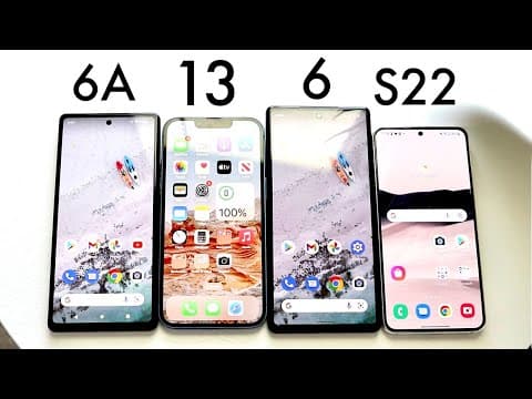 Google Pixel 6A Vs iPhone 13 Vs Samsung Galaxy S22 Vs Google Pixel 6! (Comparison) thumbnail