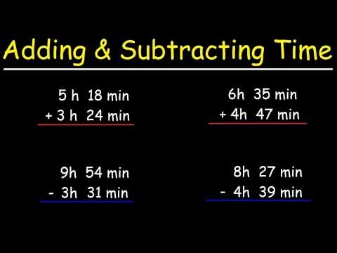 How To Add and Subtract Time in Hours and Minutes thumbnail
