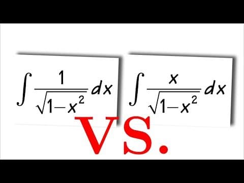 Q6, integral of 1/sqrt(1-x^2) vs. integral of x/sqrt(1-x^2) thumbnail
