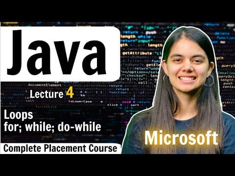 Loops in Java | Java Placement Full Course | Lecture 4 thumbnail