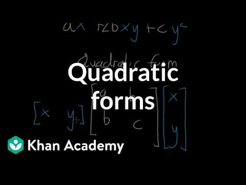 Expressing a quadratic form with a matrix thumbnail