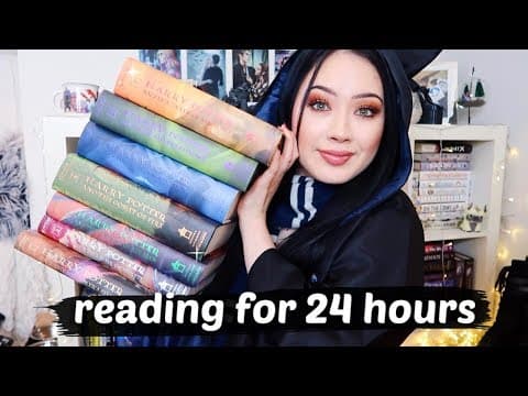 HOW MANY HARRY POTTER BOOKS CAN I READ IN A DAY? 24 Hour Readathon Vlog thumbnail
