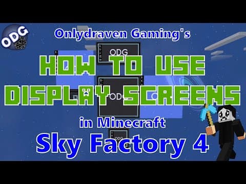 Minecraft - Sky Factory 4 - How to Make and Use Display Screens and Holographic Displays as Signs thumbnail