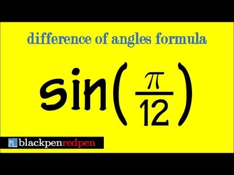 sin(pi/12), using difference of angles formula thumbnail
