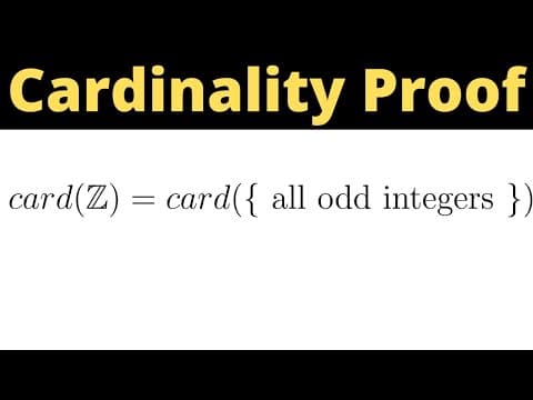 Prove the Cardinality of the Integers is the same as the Cardinality of the Odd Integers thumbnail