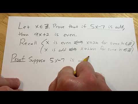 Direct Proof: Prove that if 5x - 7 is odd, then 9x + 2 is even thumbnail