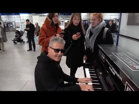 Three Girls Sing Gospel At A Public Piano thumbnail