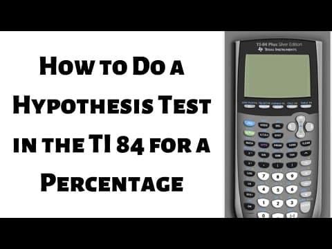 How to Do a Hypothesis Test in the TI 84 for a Single Percentage thumbnail