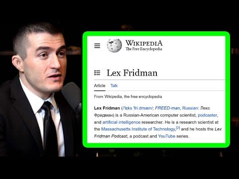Lex Fridman responds to his Wikipedia page thumbnail