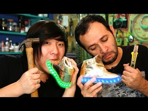 O que tem dentro de um tênis de LED ft. PYONG LEE #OQueTemDentro 🔵Manual do Mundo thumbnail
