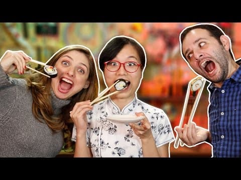 Como comer com palitinho japonês ft. SISI PULA MURALHA 🔵Manual do Mundo thumbnail