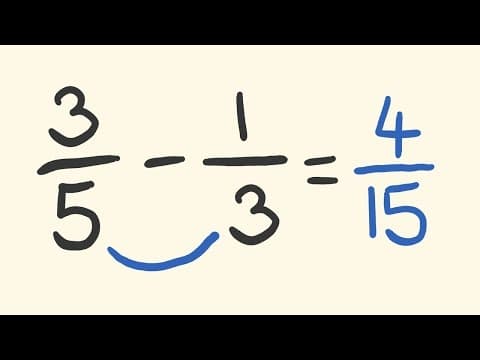 Subtract Fractions with Different Demoninators trick - mentally minus fractions instantly! thumbnail