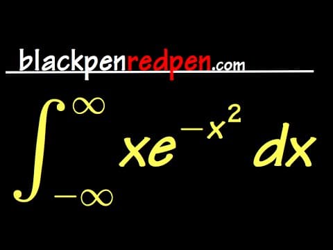 improper integral of x*e^(-x^2) from -inf to +inf thumbnail