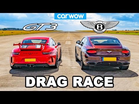 Porsche 911 GT3 vs Bentley Continental GT - DRAG RACE! thumbnail