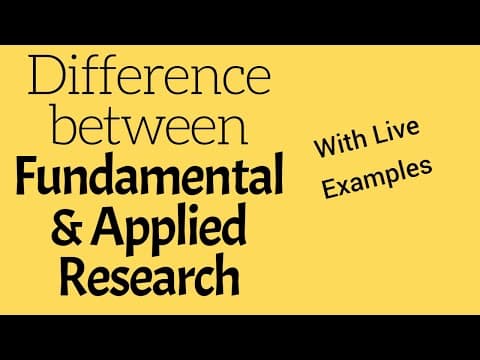 Difference between Fundamental Research and Applied Research thumbnail