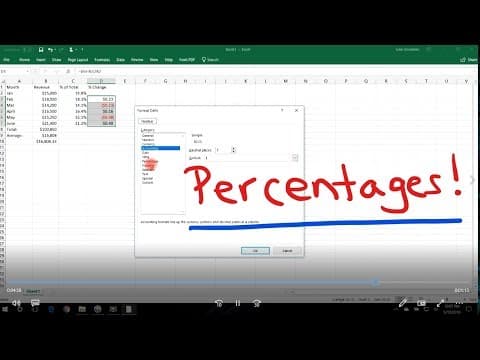 Excel Tutorial - Calculating Percentages thumbnail