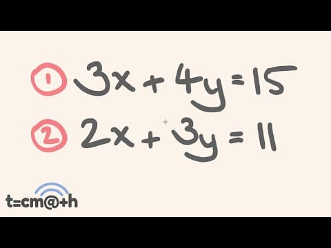 Simultaneous Equations - the Elimination Method - How to solve - Math Lesson thumbnail