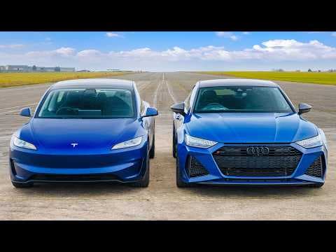 Tesla Model 3 vs Audi RS7: Which Wins Drag Race? thumbnail