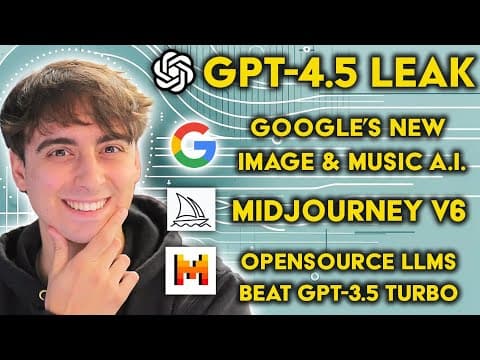 GPT 4.5 Possible Leak, Midjourney V6, Opensource LLMs BEAT Open AI | AI News thumbnail