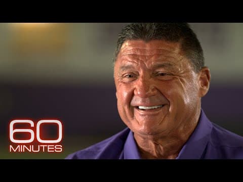 LSU football coach Ed Orgeron makes his pitch to 60 Minutes thumbnail